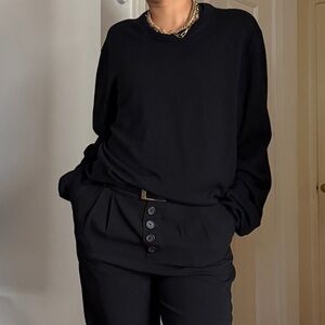 Bloomingdales Black Merino Wool Sweater